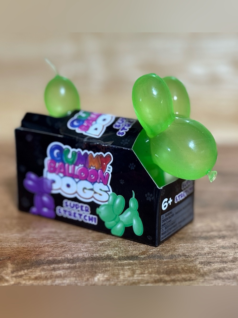 Gummy Balloon Dog Super Stretchy Squish - Green